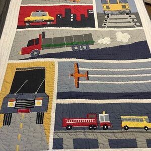 Pottery Barn Kids Transportation Comforter - Multicolor 100% cotton Twin